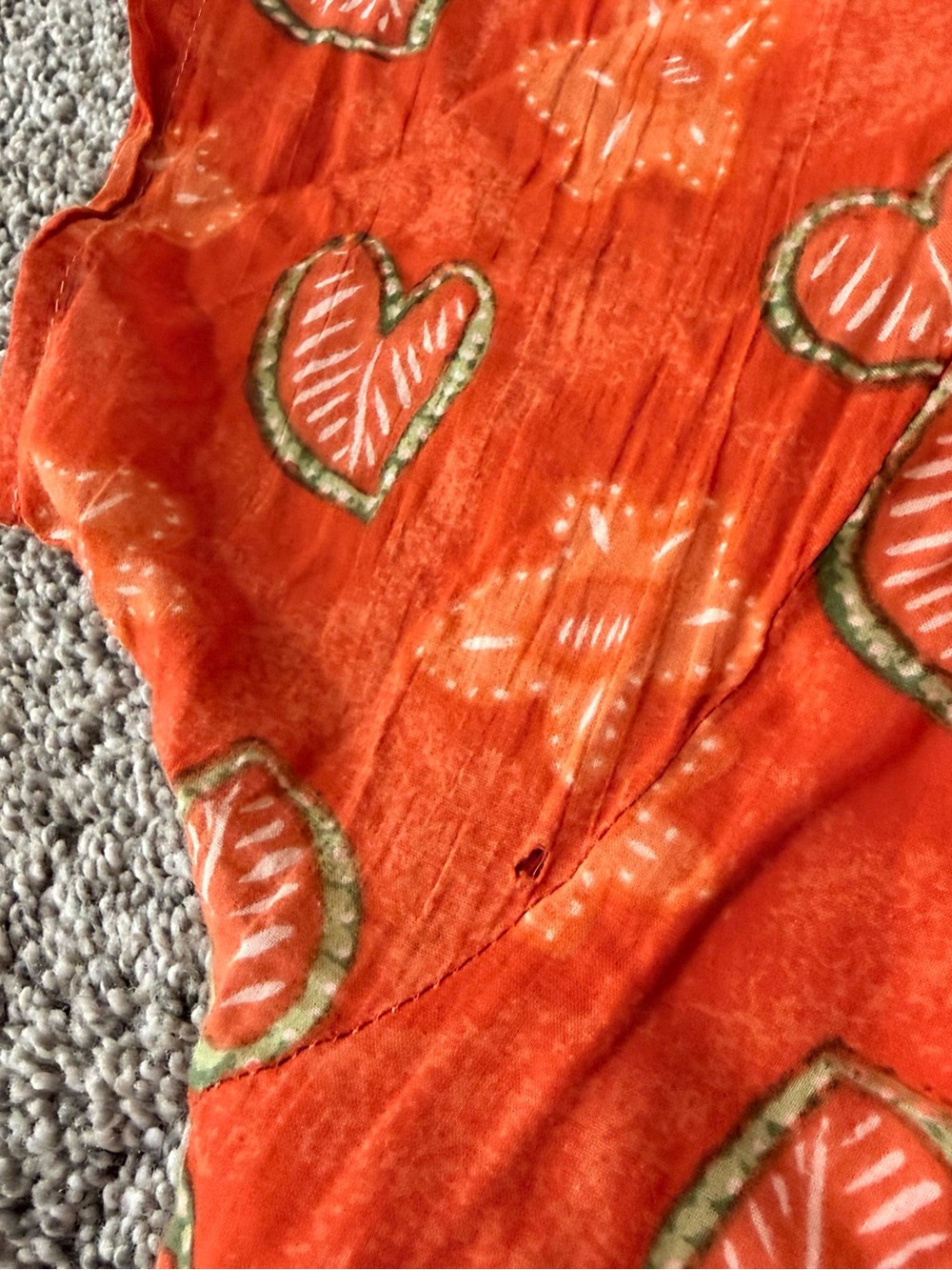 Vtg Jane Ashley 100% Cotton Voile Novelty Print Orange Midi Dress Women’s M - Picture 3 of 11